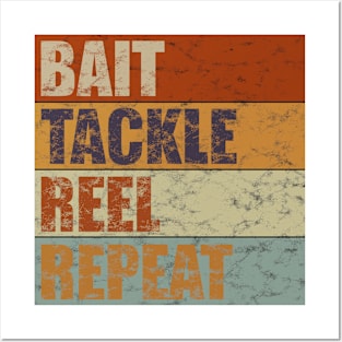 Bait Tackle Reel Repeat Retro Posters and Art